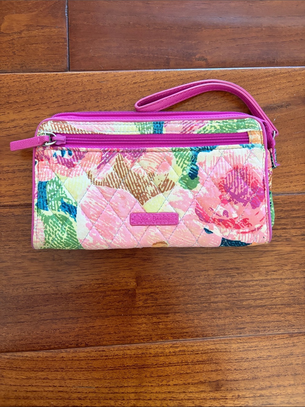 Vera Bradley SUPERBLOOM wristlet RFID wallet credit card case clutch front zip